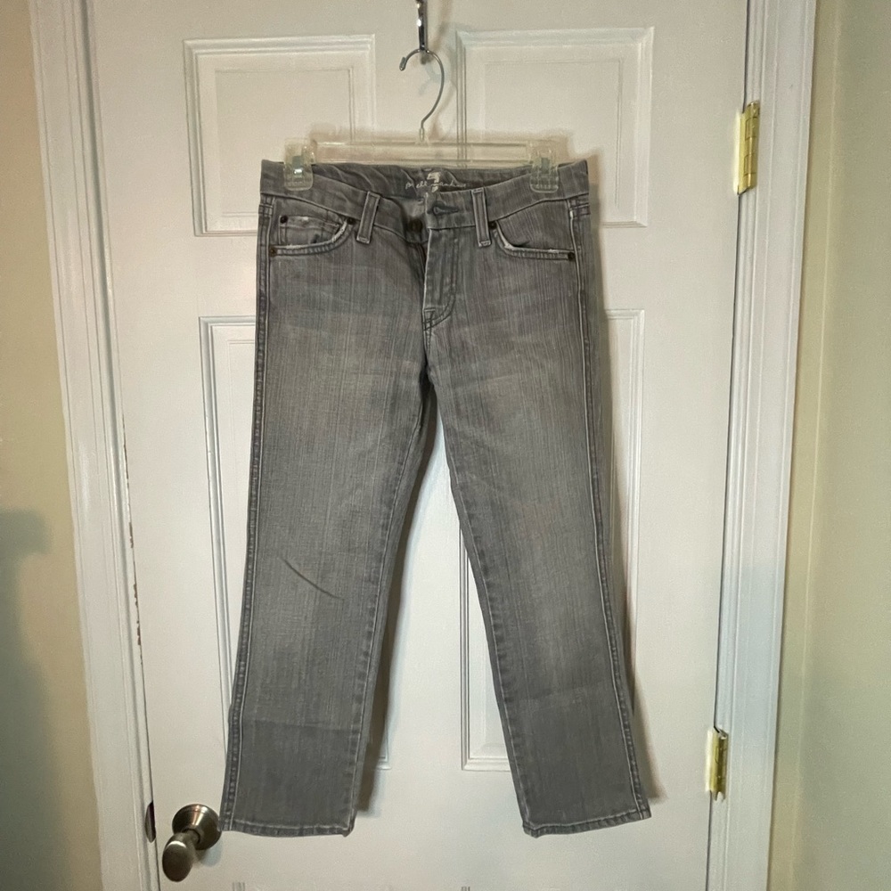 7 For All Mankind Light Grey Cropped Jeans Size 25